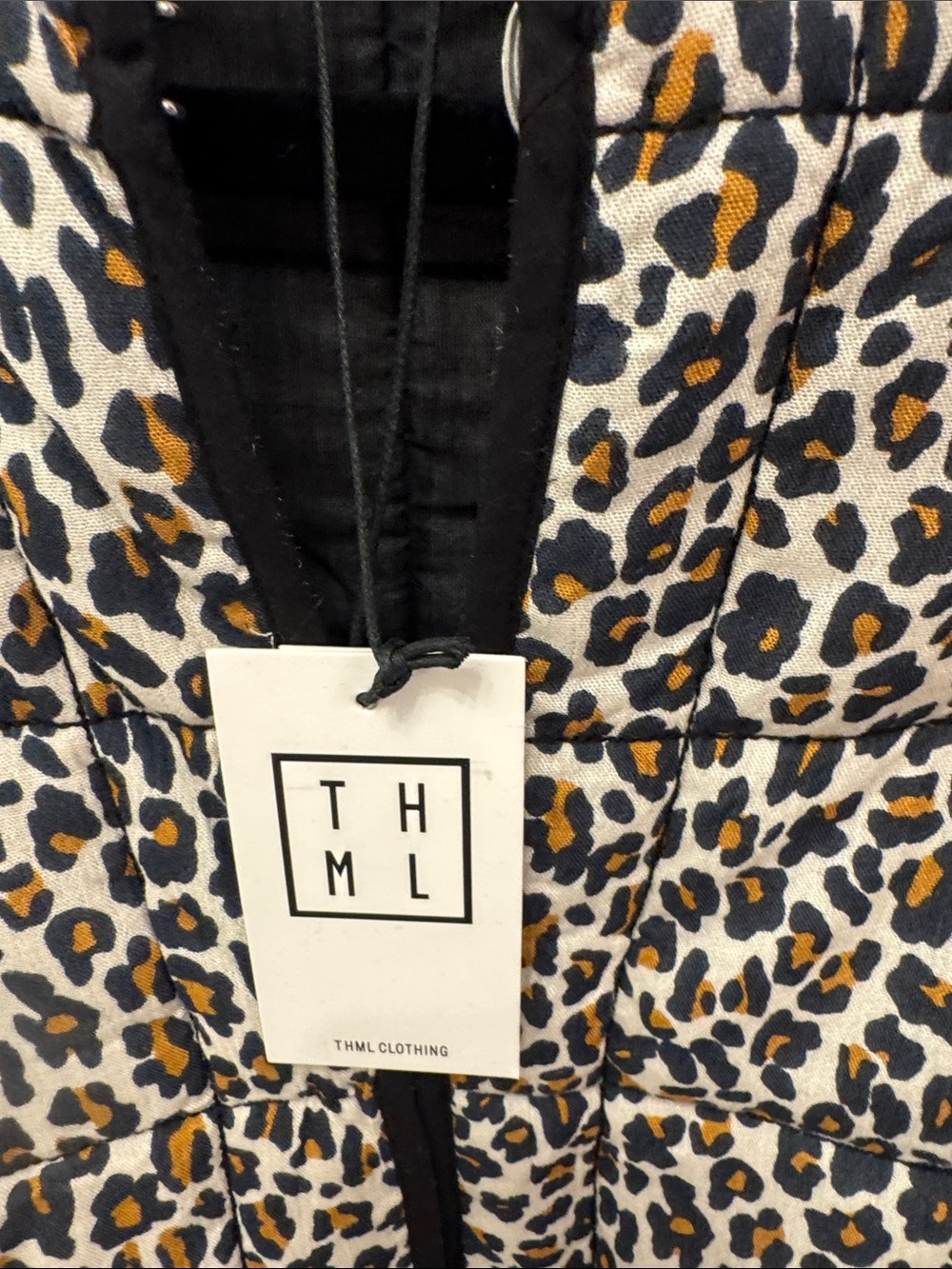 THML Quilted Leopard-Print Jacket in Black, Tan and Cream - Picture 2 of 3